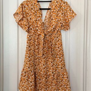 Floral Orange Women's Dress